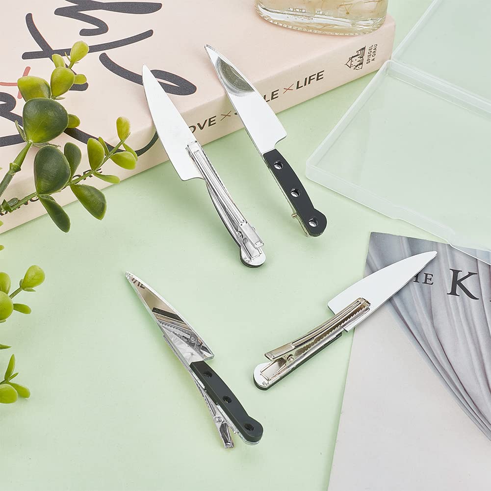 Mini-Messer Haarspangen Im Gothic-Style | 2 Stück, Metall, Für Halloween, Cosplay & Punk-Outfits