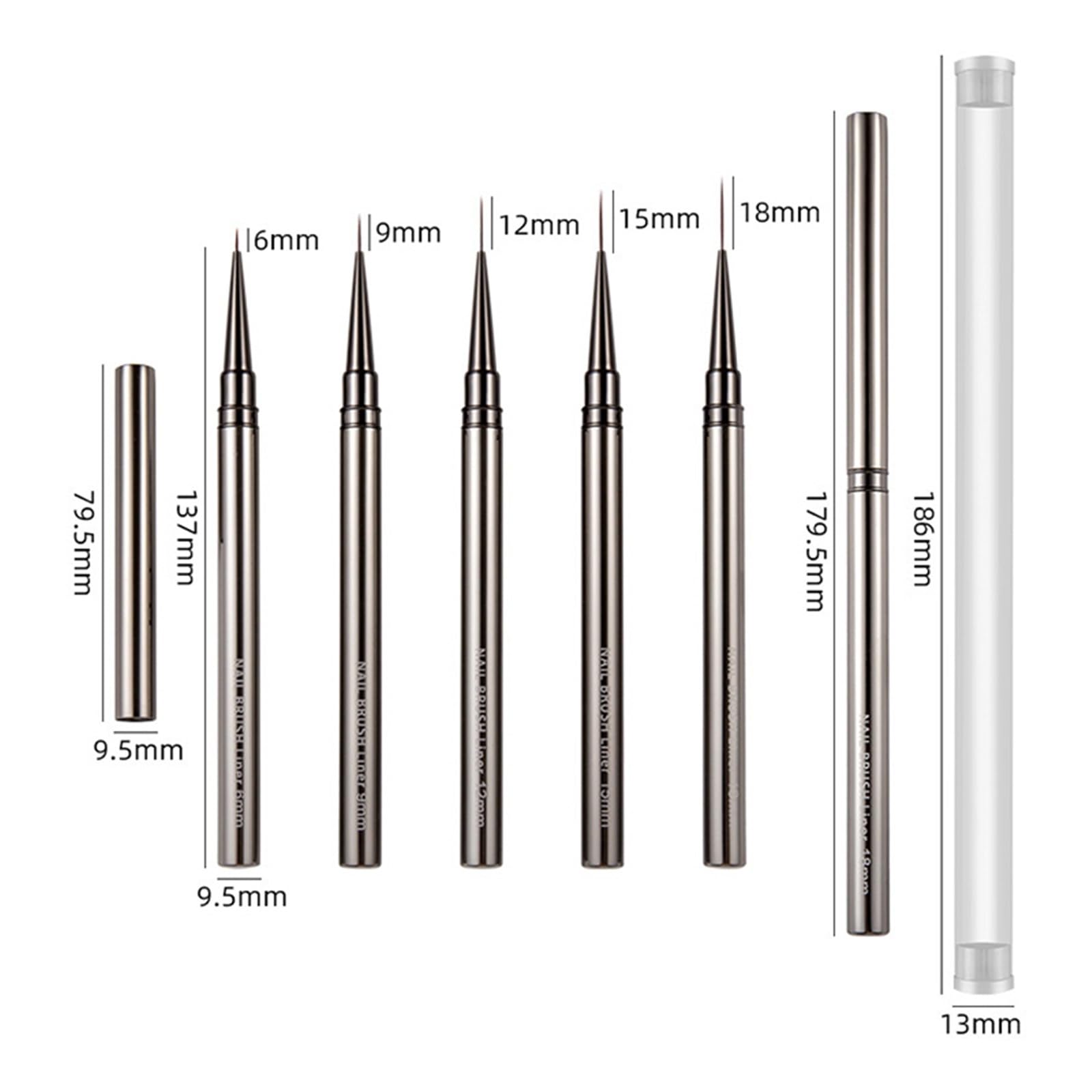 Pinceau Ongle Pinceau liner for nail art, manche en métal, stylo à dessin rayures for vernis gel, outil de manucure