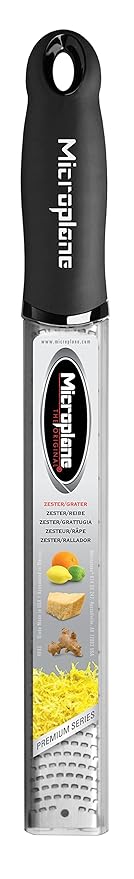 Premium Classic Series Zester Grater, 18/8, Black