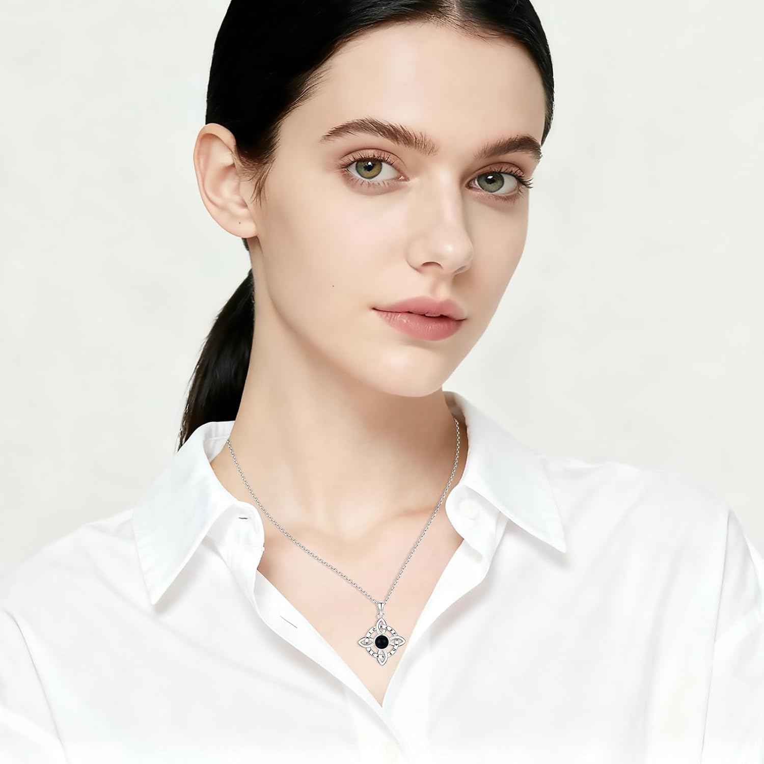 Lilith Claddagh Cross Celtic Cross Celtic Knot Necklace 925 Sterling Silver Pendant Pagan Jewelry Gifts For Women Men - Image 2