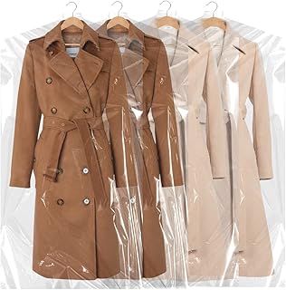 BEISHIDA 20PCS 60 Inch Plastic Garment Bag-Plastic Clear Dry Cleaner Laundry Bags for Clothes Cover, Hanging Clothes Storage for Long Dresses Skirt Coat Suit Shirt Jacket
