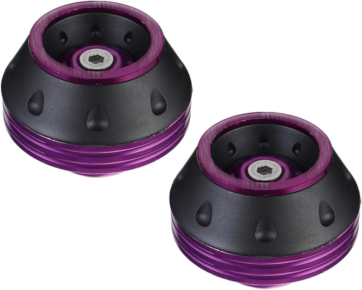 Luxshiny 2pcs Alloy Motorcycle Anti-collision Cup Durable Front Fork Protector Easy Install for Motorbike Shock-absorbing Accessory Purple