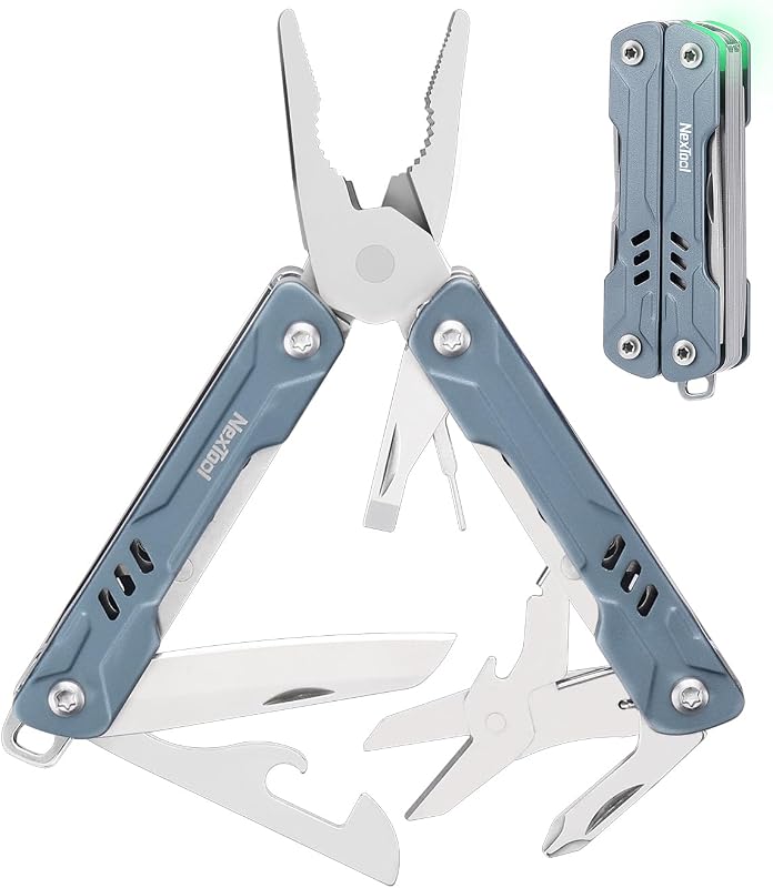 Mini Sailor S11 Keychain Multitool, 11-in-1 EDC Pliers (Blue) | Compact Ultra-Sharp Scissors, 5Cr15MoV Blade, Precision-Folded Pocket Tool for Camping, Travel, DIY and Everyday Carry