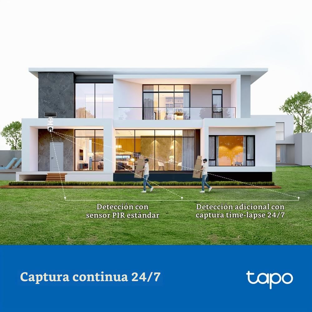 Tapo C630 KIT - Kit de cámara de seguridad solar de 5 MP, con sistema de detección de personas/mascotas/vehículos, visión nocturna de color, IP65, resistente a la intemperie, seguimiento de 360° AI
