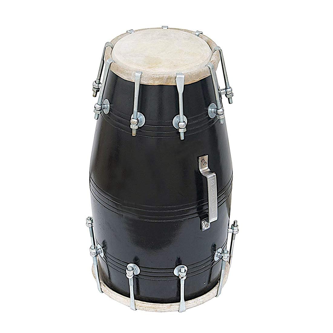 KHALSA MUSICAL INSTRUMENTS - Fabriqué en Inde – Dholak musical indien professionnel en bois avec sac de transport, écrous et boulons