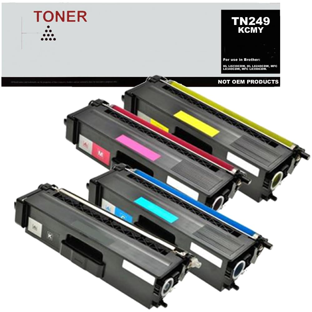 Toner TN249 haute capacité pour Brother pack de 4 couleurs KCMY haute netteté