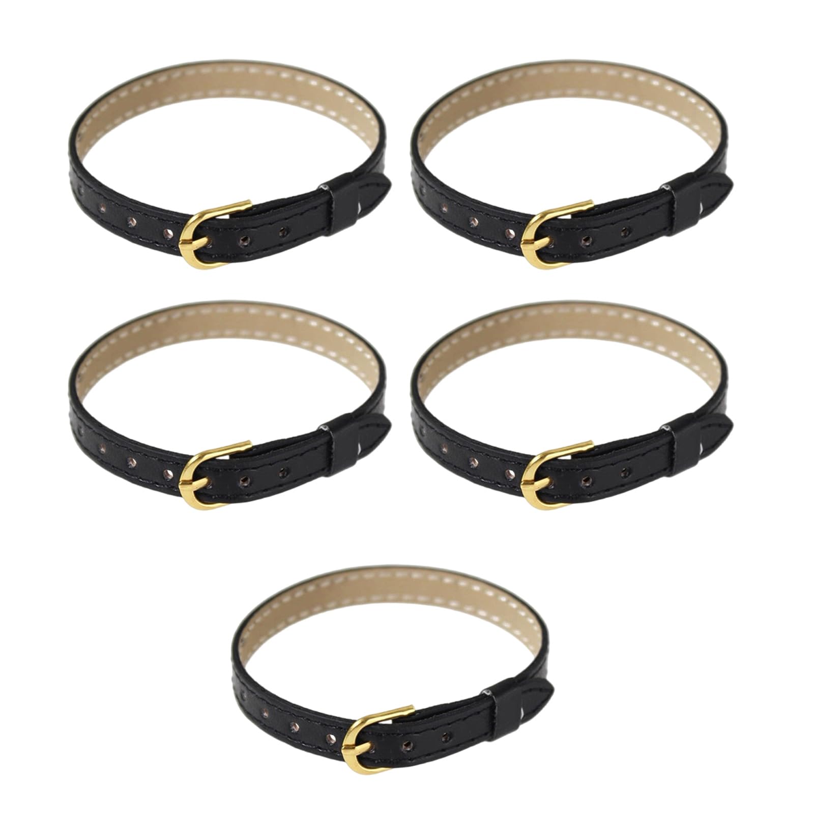Of 5 PU Strap Waist Belt with Strong Metal Clasp for 1/16 Scale Miniature Model Accessories Adjustable Dollhouses Furniture Belt