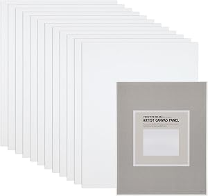 Creative Mark Cotton Canvas Panels 3x3" - 12 Pack - Professional Quality Fine Weave Acrylic Primed Artist Canvas Boards for Painting, Acrylics, Studios, & More