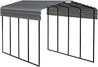 Vista 1 de Arrow Cochera de acero galvanizado, kit de cochera de metal compacto para automóvil, 10' x 20' x 9', carbón