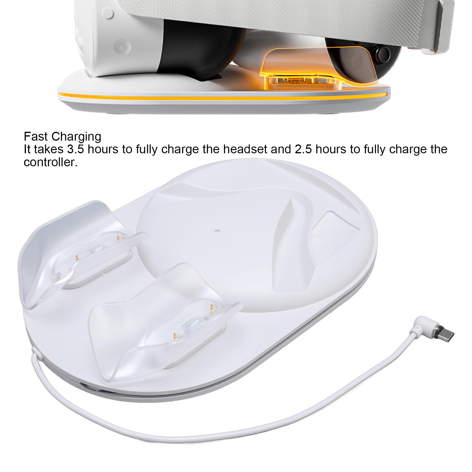 Porta di Ricarica del Controller di Ricarica di Ricarica VR Dock di Ricarica Magnetica per Accessori VR con 2 Batterie Ricaricabili Indicatore LED Adattatore da 15 W