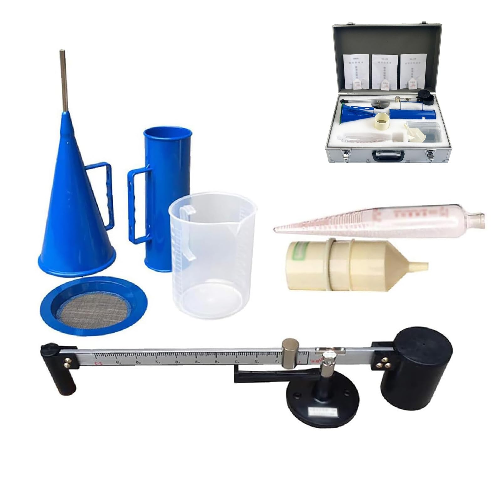 Kit per viscosimetro per fanghi portatile con custodia portatile in lega di alluminio 0.96-3g/cm³ Campo di misura 0,01 g/cm³ ad alta risoluzione per analisi dei fluidi/analisi di laboratorio precisa
