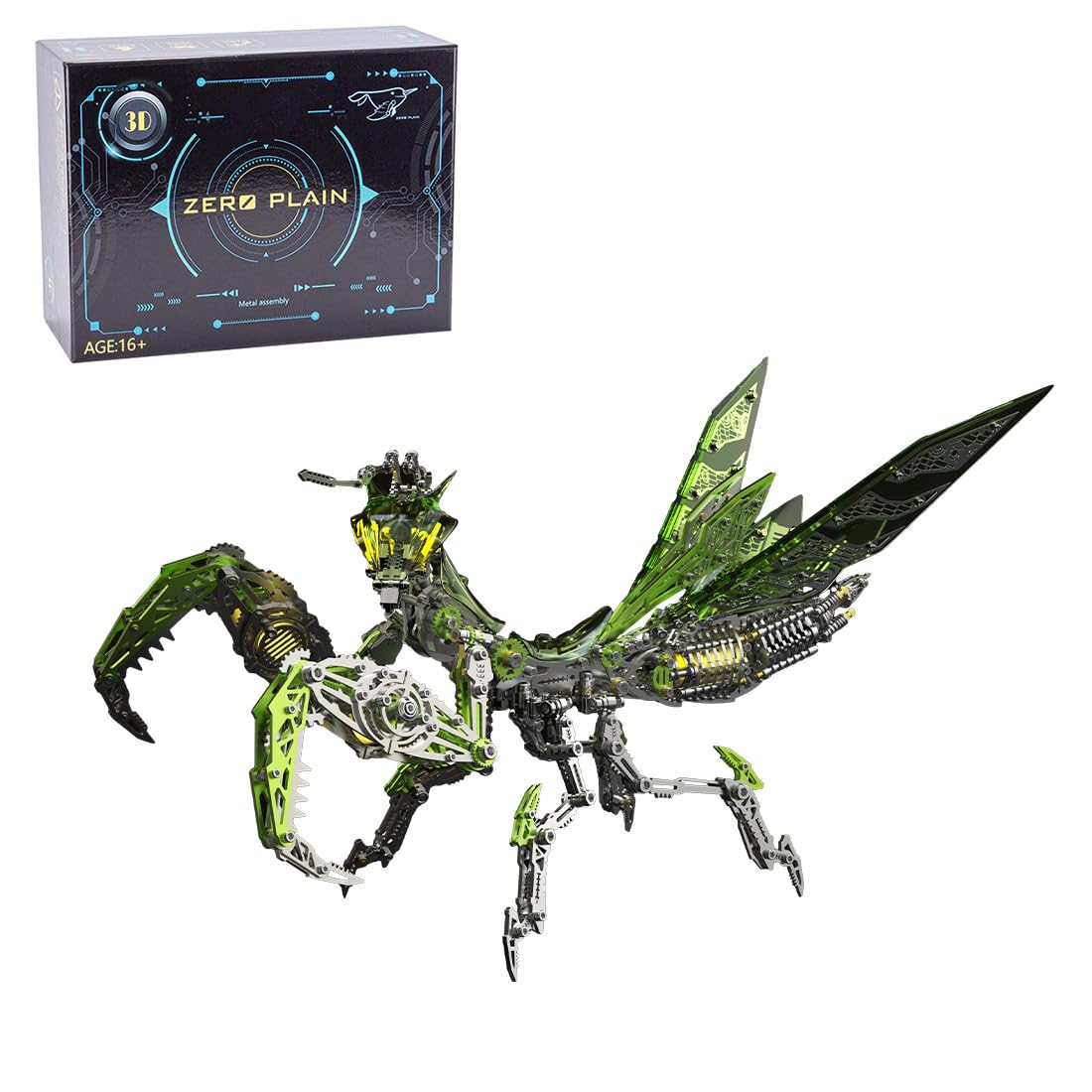 3D Metall Puzzle Modellbausatz, Gottesanbeterin Metal Modell Bausatz, DIY Edelstahl Mechanische Insekten Tier Modell, 3D Puzzle Metall Spielzeug, Dekorationen Geschenk für Erwachsene(1109 Teilen)