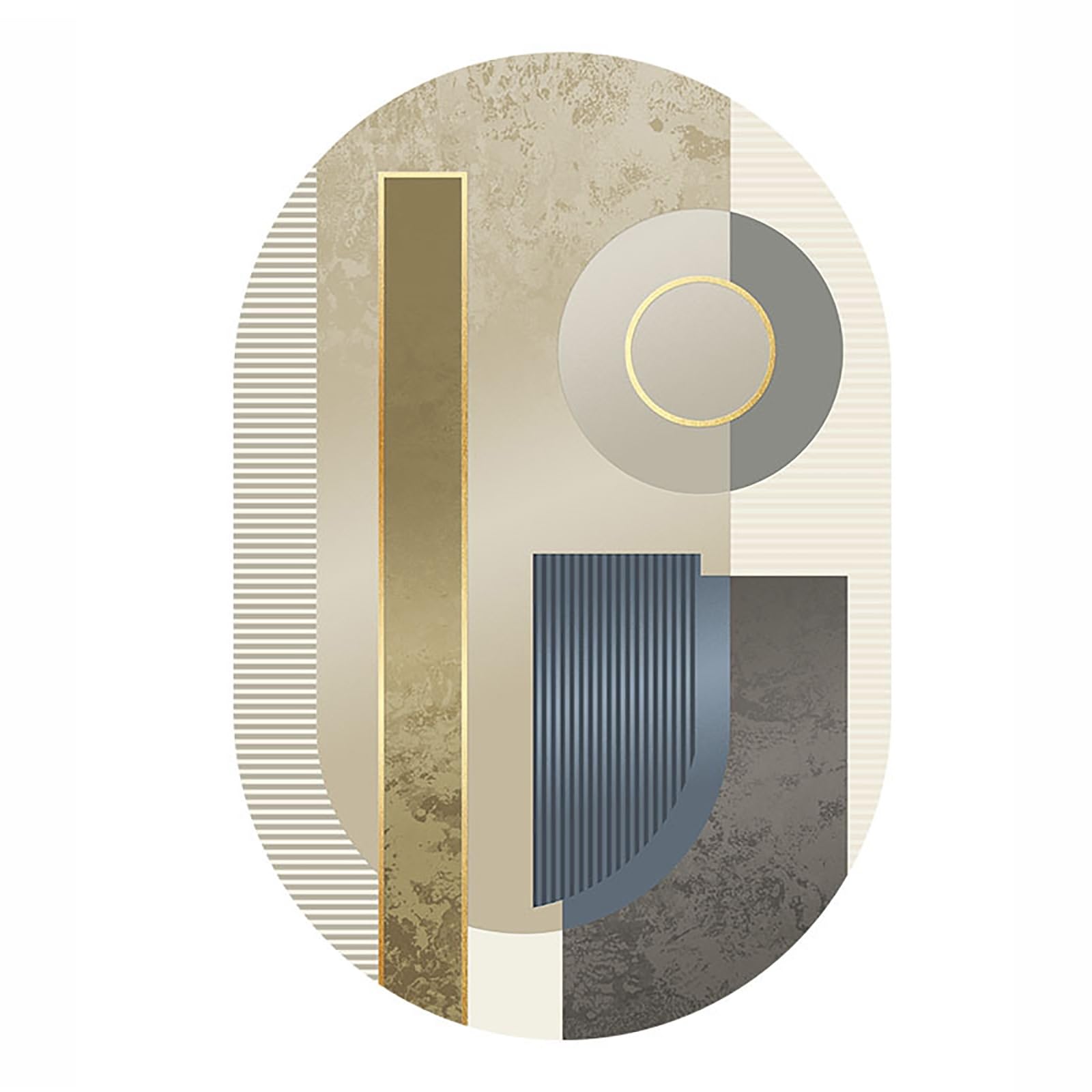 Area Rug, Circles Irregular Shape Rug, Irregualar Shaped Carpet for Living Room Bedroom Dining Kitchen Accent Rug