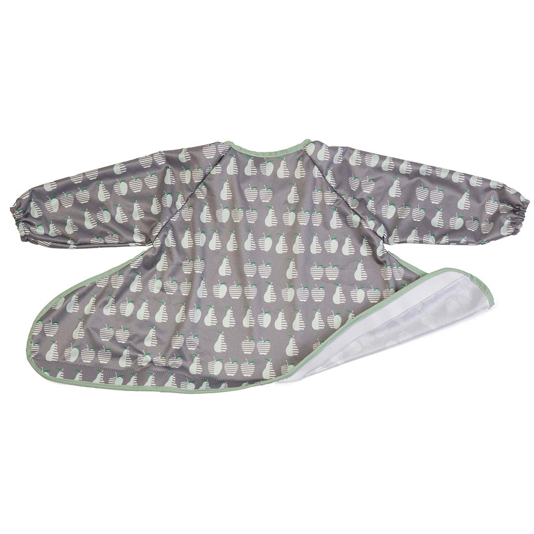 Tidy Tot Grey Spare Weaning Bib For Bib & Tray Kit. Coverall Baby Feeding Bib With Sleeves. Attaches To Food Tray. Waterproof Long Sleeved Bibs. Mess Proof Baby Led Weaning Bibs Blw.