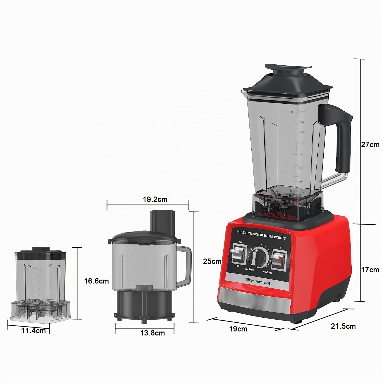 Batidora Profesional 8 en 1, 2000W 3L Potente Batidora con 15 velocidades variables, Función Pulsaciones, limpieza automática, Batidora Eléctrica para Batir Hielo, Batidos y Frappés