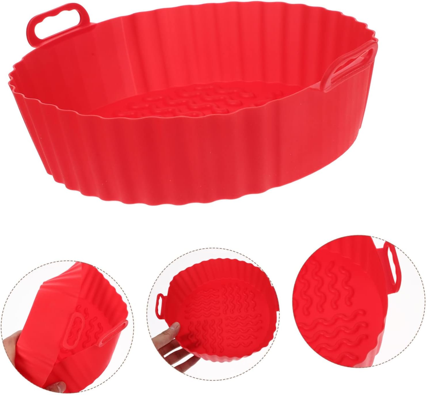 5pcs Air Fryer Liner Reusable Silicone Air Fryer Bowl Protective Liner for Airfryer Oven Heat Resistant Pad