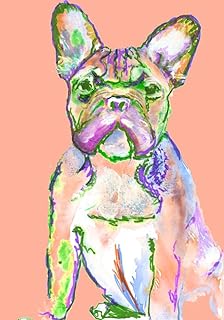 Pink White French Bulldog Art, Peach French Bulldog Gift, Frenchie owner, French Bulldog Art, Dog Wall Art Print, Colorful Dog Wall Hanging Frenchie Gift