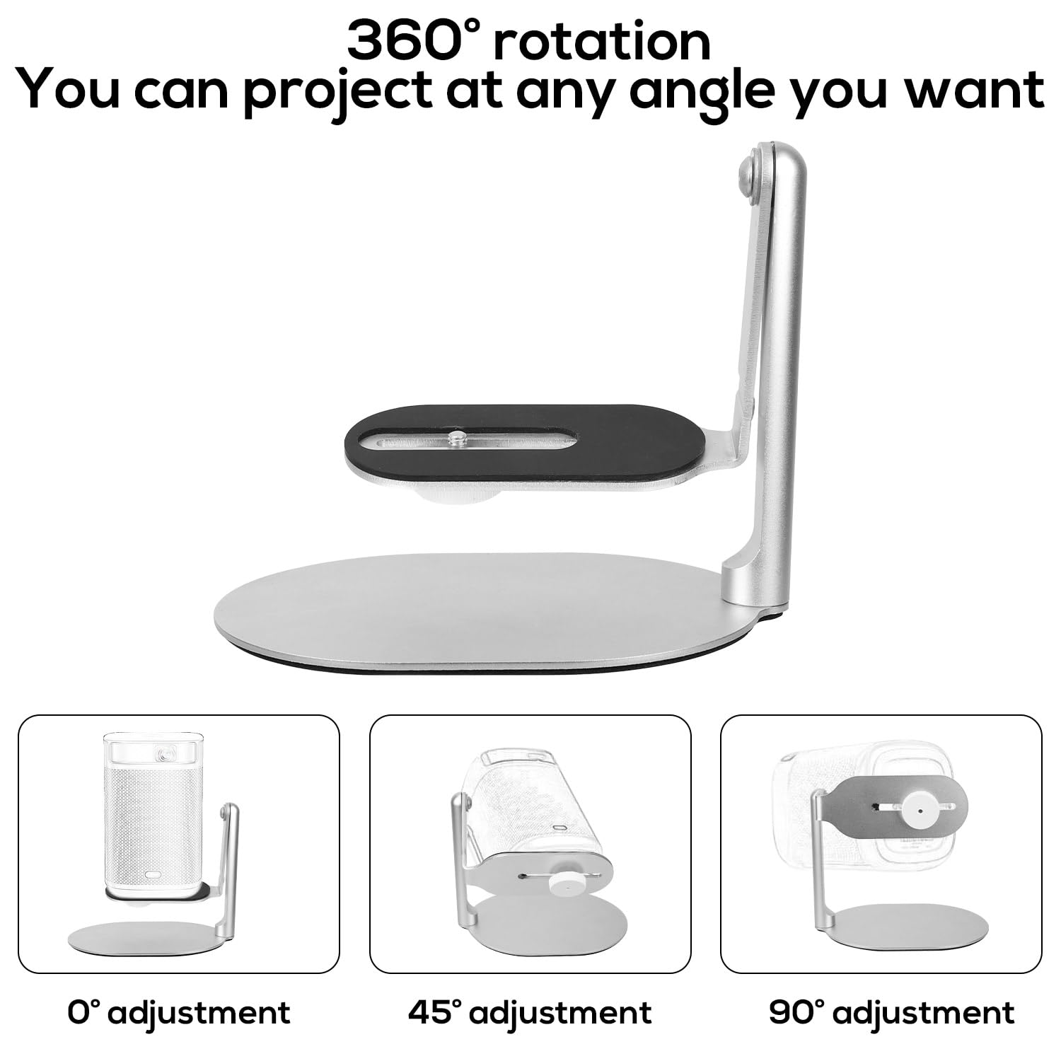 Gosknor Tisch Projektorständer, 360° Verstellbarer Mehrwinkel Tischprojektor Monitorständer Kompatibel mit der Nebula Kamera