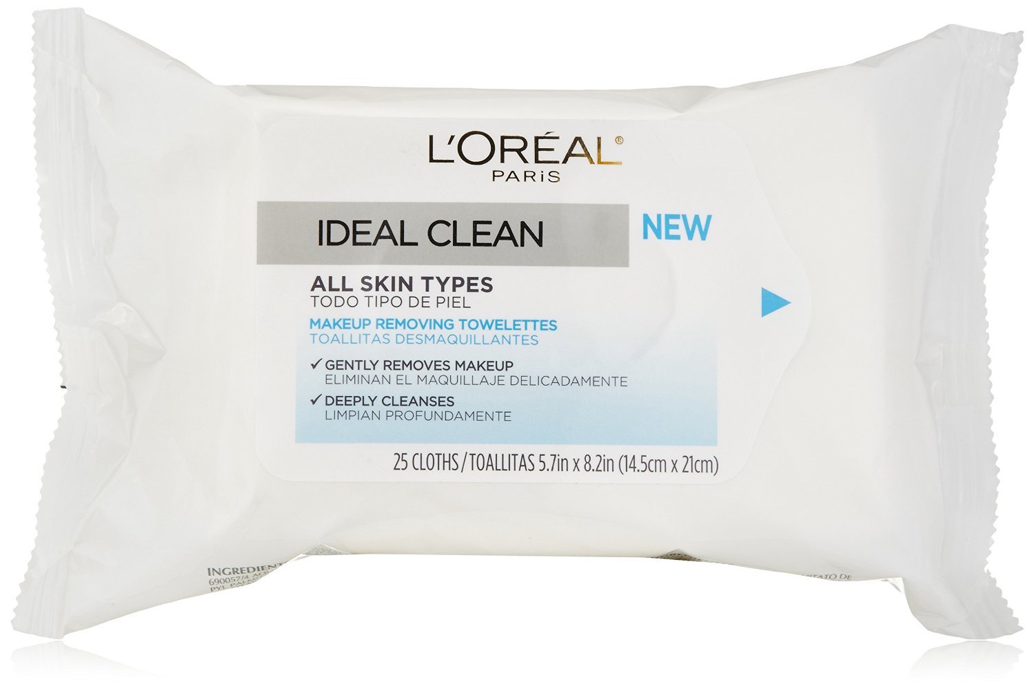 L'Oreal Ideal Clean Towelettes, All Skin Types 25 ea (Pack of 2)