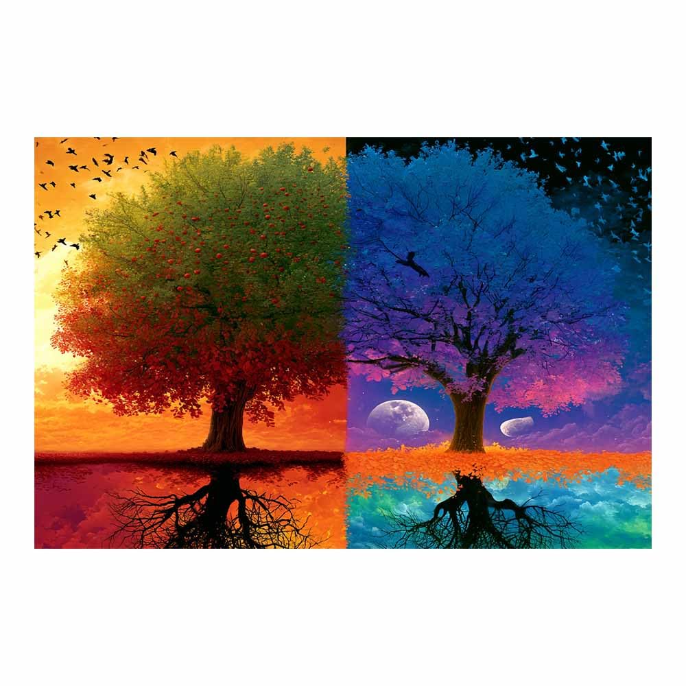 HOQIU Print Canvas Poster Decor Gold Leaf Tree Art canvas prints, nature wall art, for Bathroom Home Office Decor(Multicolor)-80x120cm Unframed