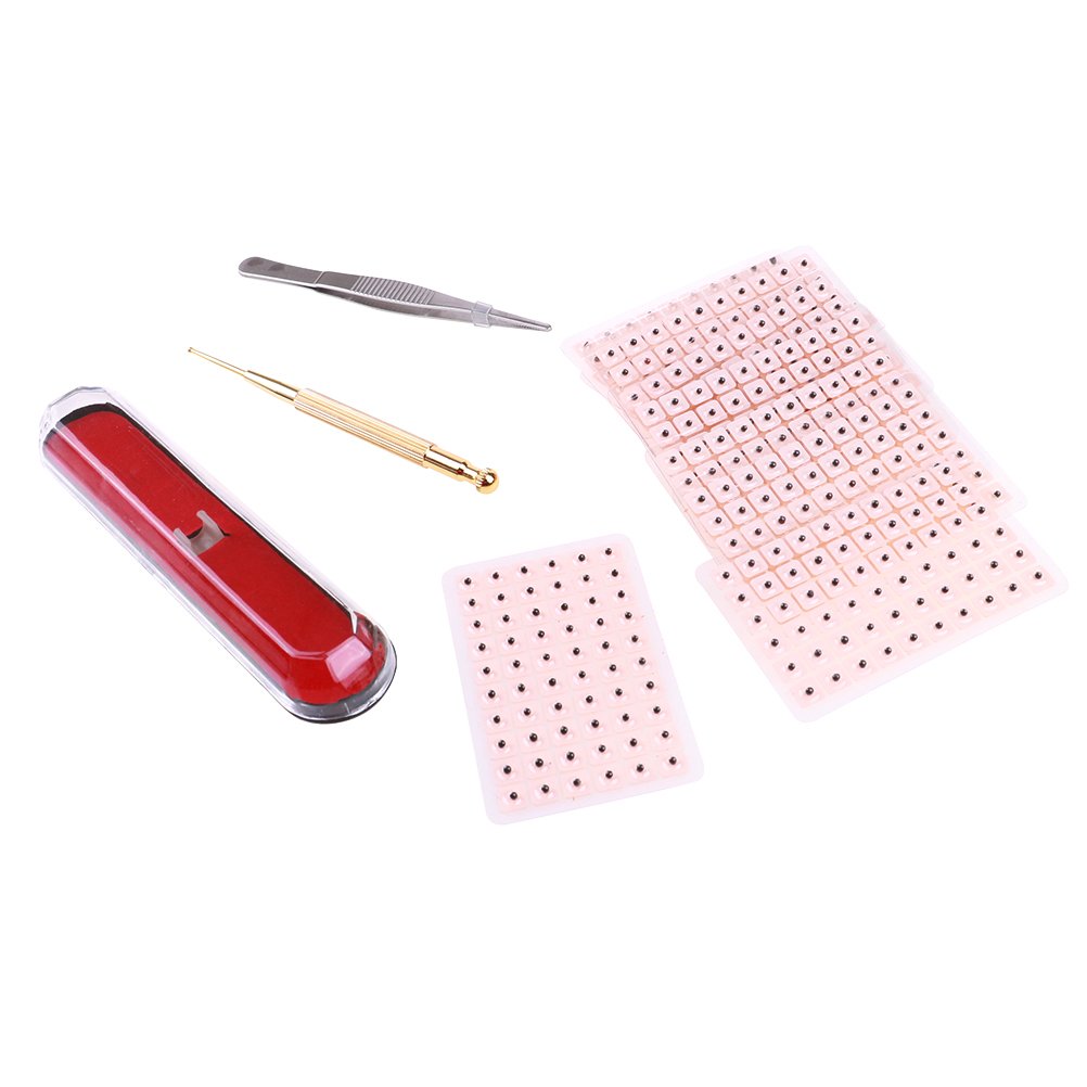 Yiphates 600 Counts Ear Seed Kit, 1Pcs Probe, 1Pcs Acupuncture Chart, 1Pcs Tweezers : Health & Household