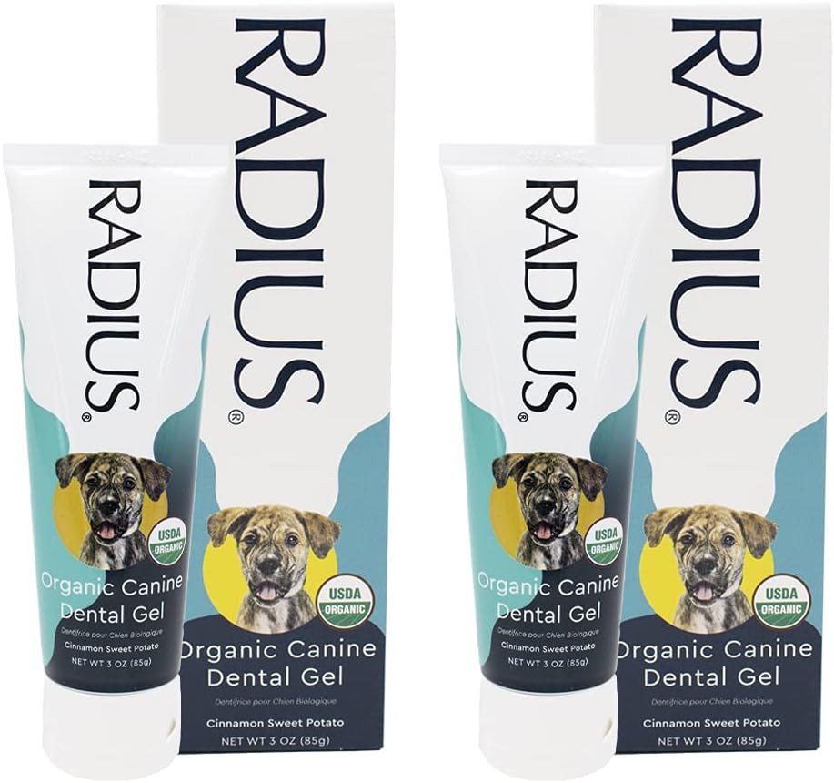 RADIUS USDA Organic Canine Pet Toothpaste 3 oz Non Toxic Toothpaste for Dogs Designed to Clean Teeth and Help Prevent Tartar Remove Plaque Xylitol Free - Pack of 2 : Pet Supplies