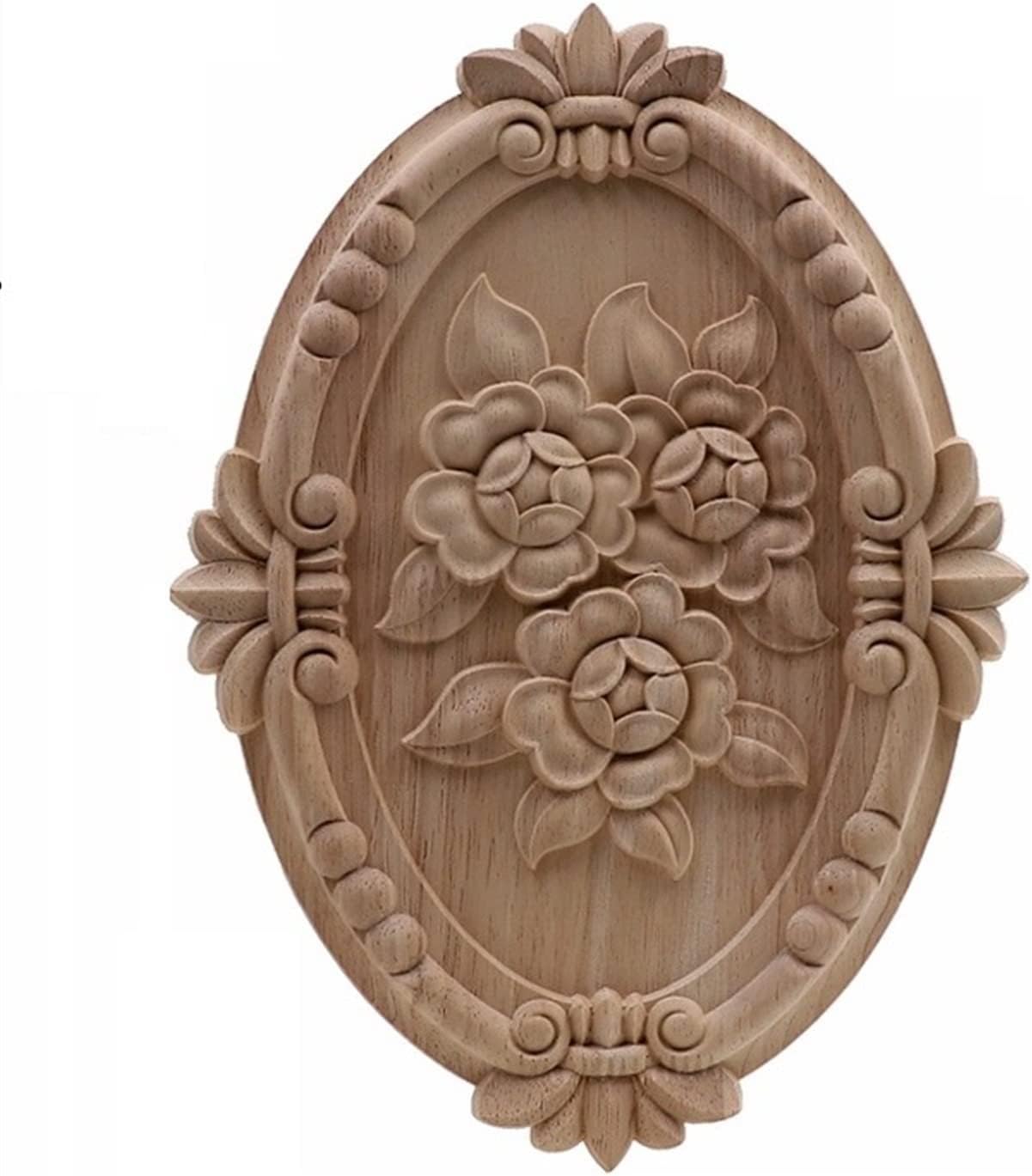 木彫りデカール ユニークな天然花木彫り木製置物工芸品コーナーアップリケフレーム壁ドア家具木彫り装飾 コーナー アップリケ Color Burgundy Seal限定商品