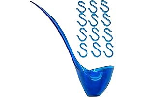 Indiana Harvest Princess Blue Bowl Punch Ladle & 12 Matching Cup Holder Hooks