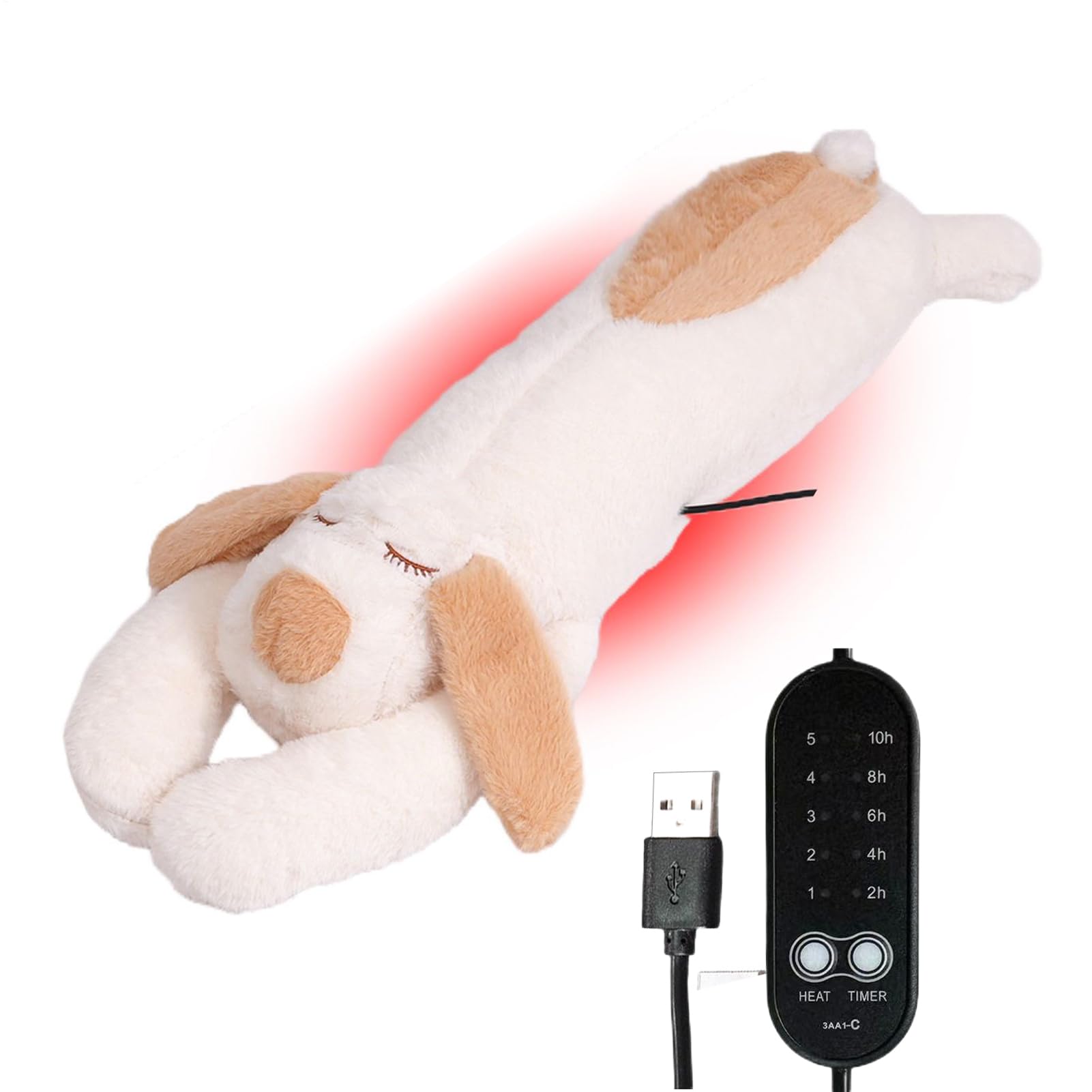 Cuscinetto Riscaldante Peluche Animale Temperatura Regolabile Elettrica | Peluche Morbido e Caldo a Forma di Cane Cuscino termico mestruale per bambini ragazze ragazzi collo schiena spalle pancia