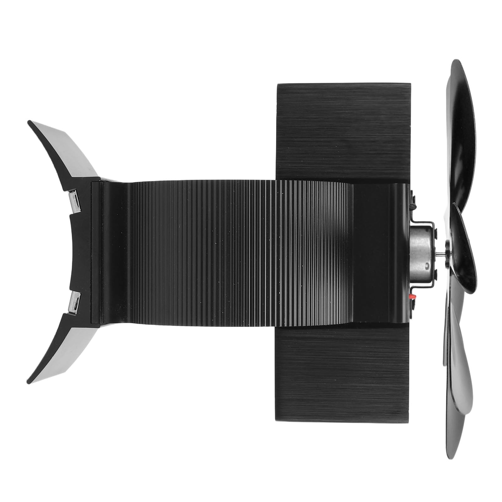 mingzhe Ventilatore per Stufa a Legna 7 Pale Alimentato a Calore Distribuzione Efficiente del Calore per Caminetto Domestico Lega di Alluminio 1 unità (Nera)