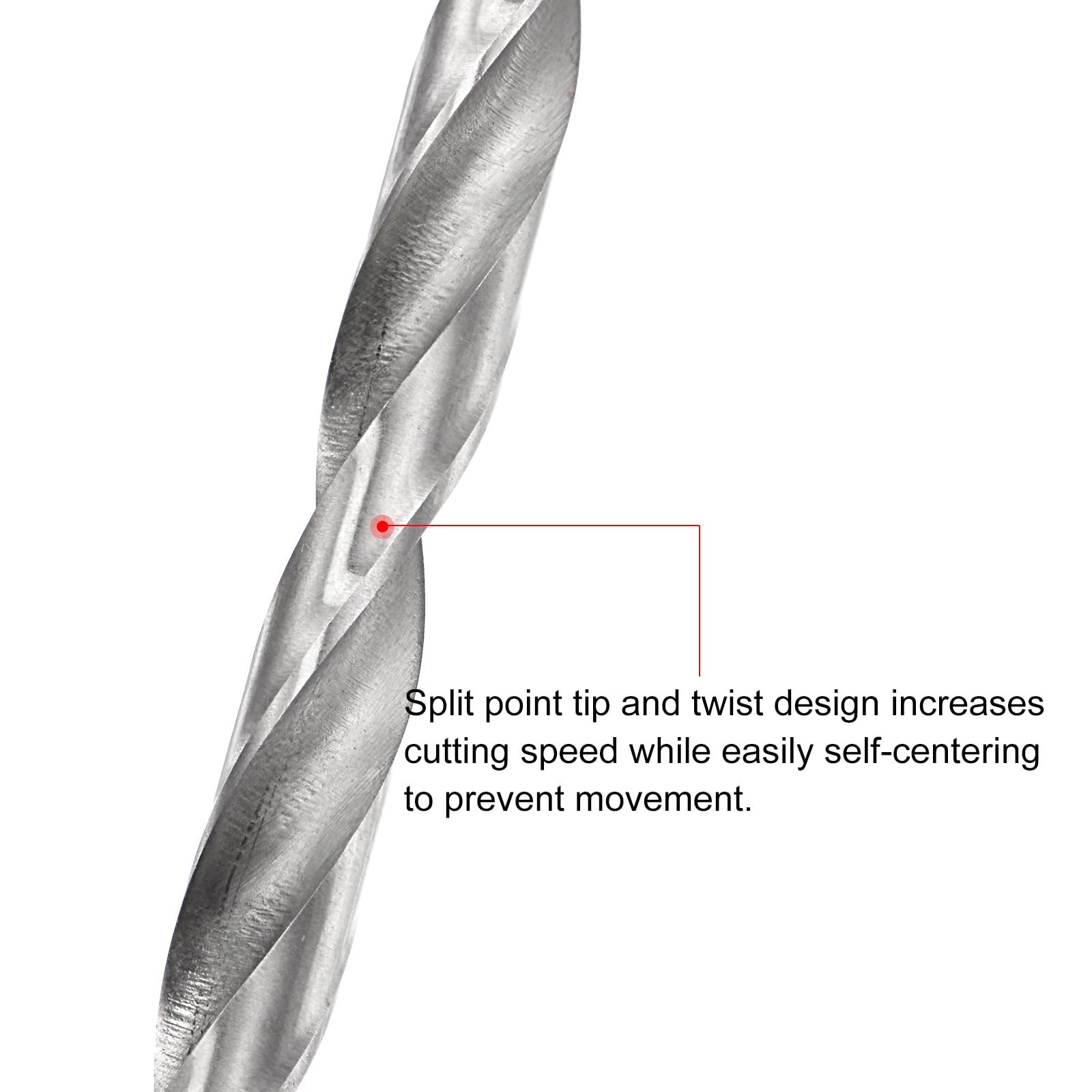 sourcing map Foret hélicoïdal Perceuse Pointe, Haute Vitesse Acier Extra Long Foret 10,5x300mm