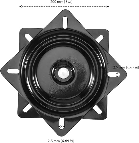 Miniatura 2 de MANCHAP 2 piezas de placa giratoria negra de 8 pulgadas, reemplazo de taburete de barra con rodamientos de bolas resistente, soporte de base de