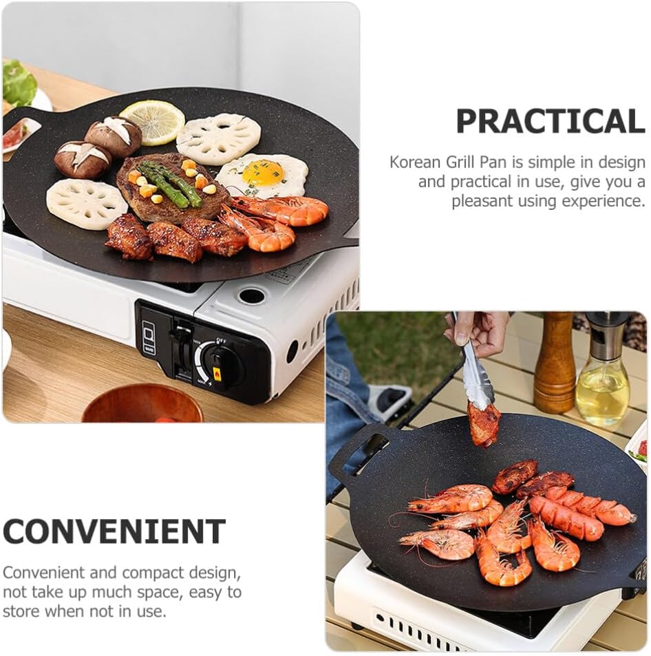 Outdoor Stainless Steel Grill Pan Versatile Camping Frying Pan for Fish Meat Vegetables Non-stick Bbq Griddle for Family Outdoor Use
