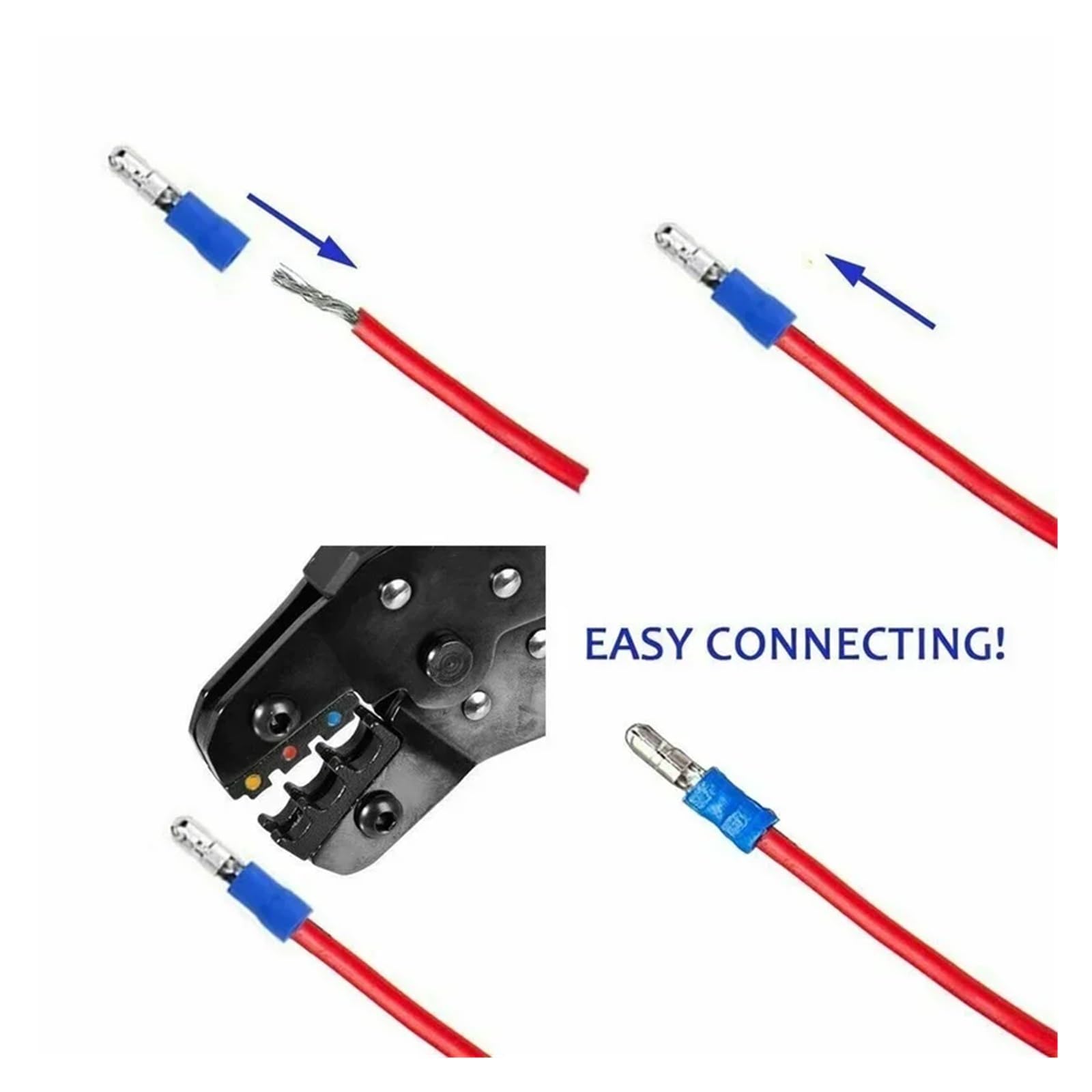 Kit surtido de 1300 conectores de cable aislados, terminales de horquilla, anillo de engarce, terminales enrollados, for cable eléctrico