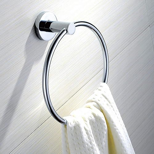 Miniatura 5 de Anillo de toalla de acero inoxidable Percha de estilo contemporáneo Accesorios de baño Soporte de pared Acabado pulido Soporte de toalla de mano