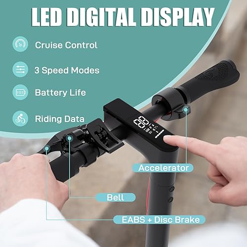 Miniatura 3 de EVERCROSS Scooter eléctrico, 350 W500 W para adultos, neumáticos de 8.5 pulgadas10 pulgadas, alcance de hasta 1922 millas, scooter eléctrico ligero