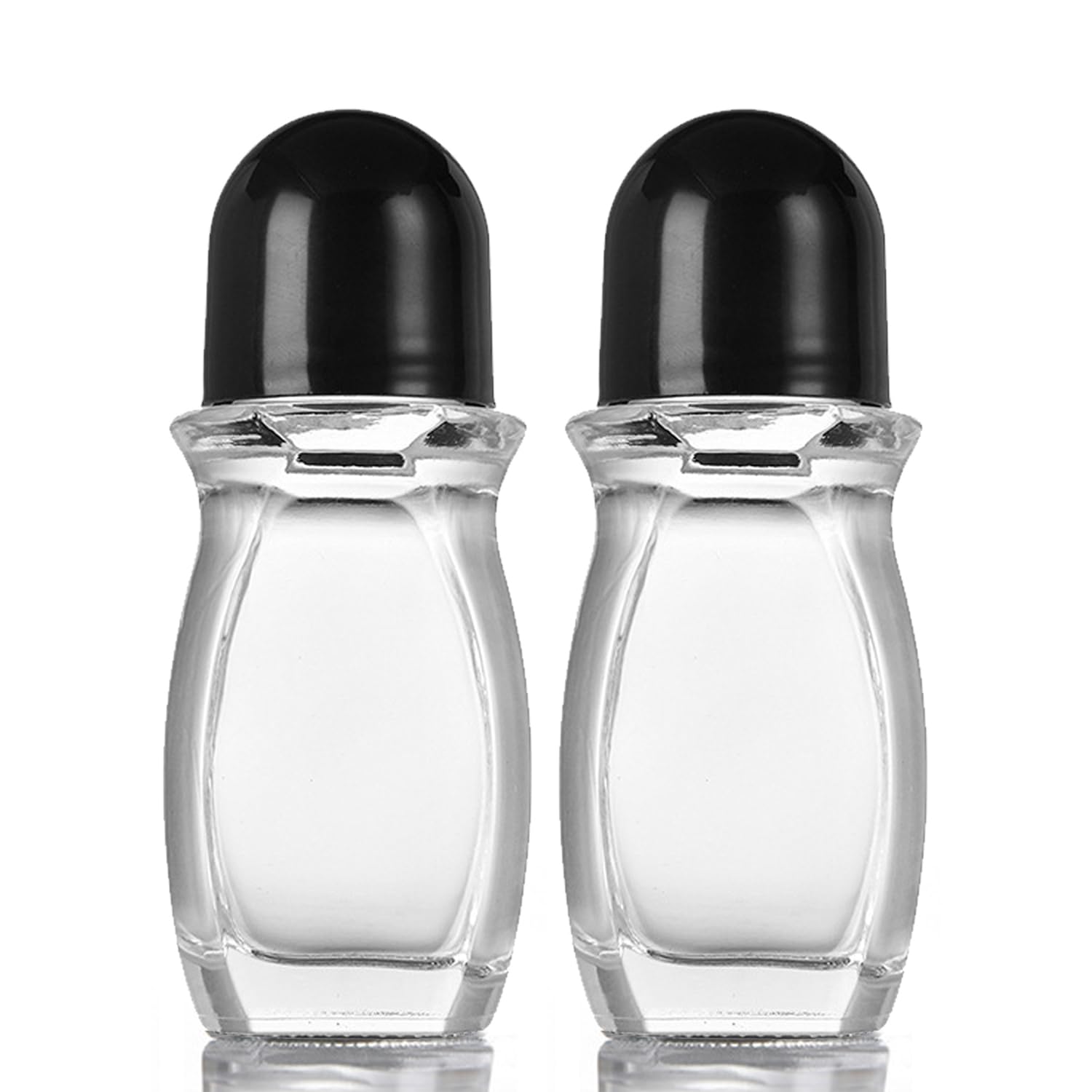 OTXKXBLP 2PCS Glass Empty Roller Bottles with Plastic Roller Ball, Deodorant Roll On Bottles Containers Leak Proof Massage Roller Ball Bottle with Cap