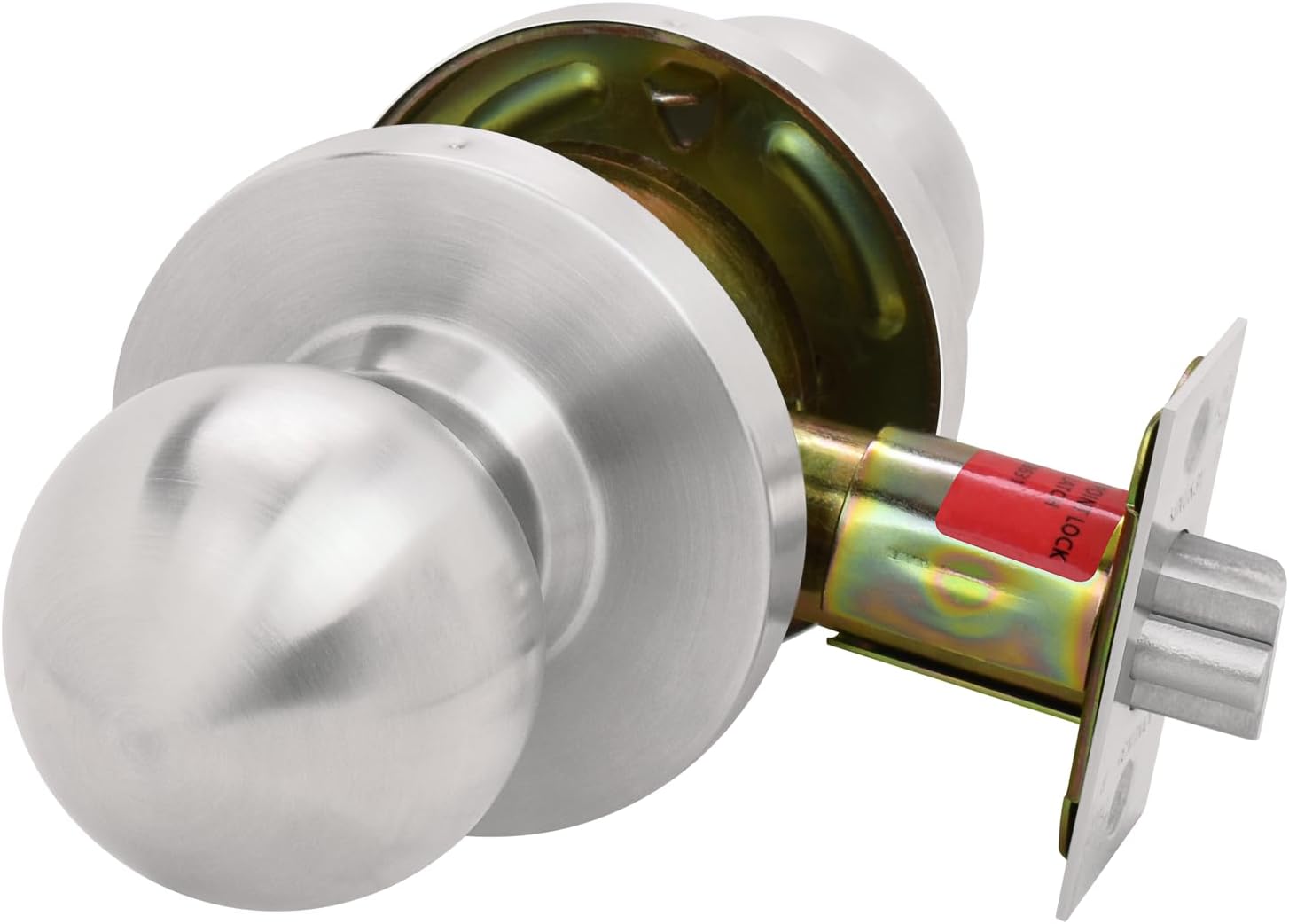 Nuk3y Bella Grade 2 Commercial Duty Cylindrical Knob Lockset UL Rated (Satin Stainless Steel, Storeroom)