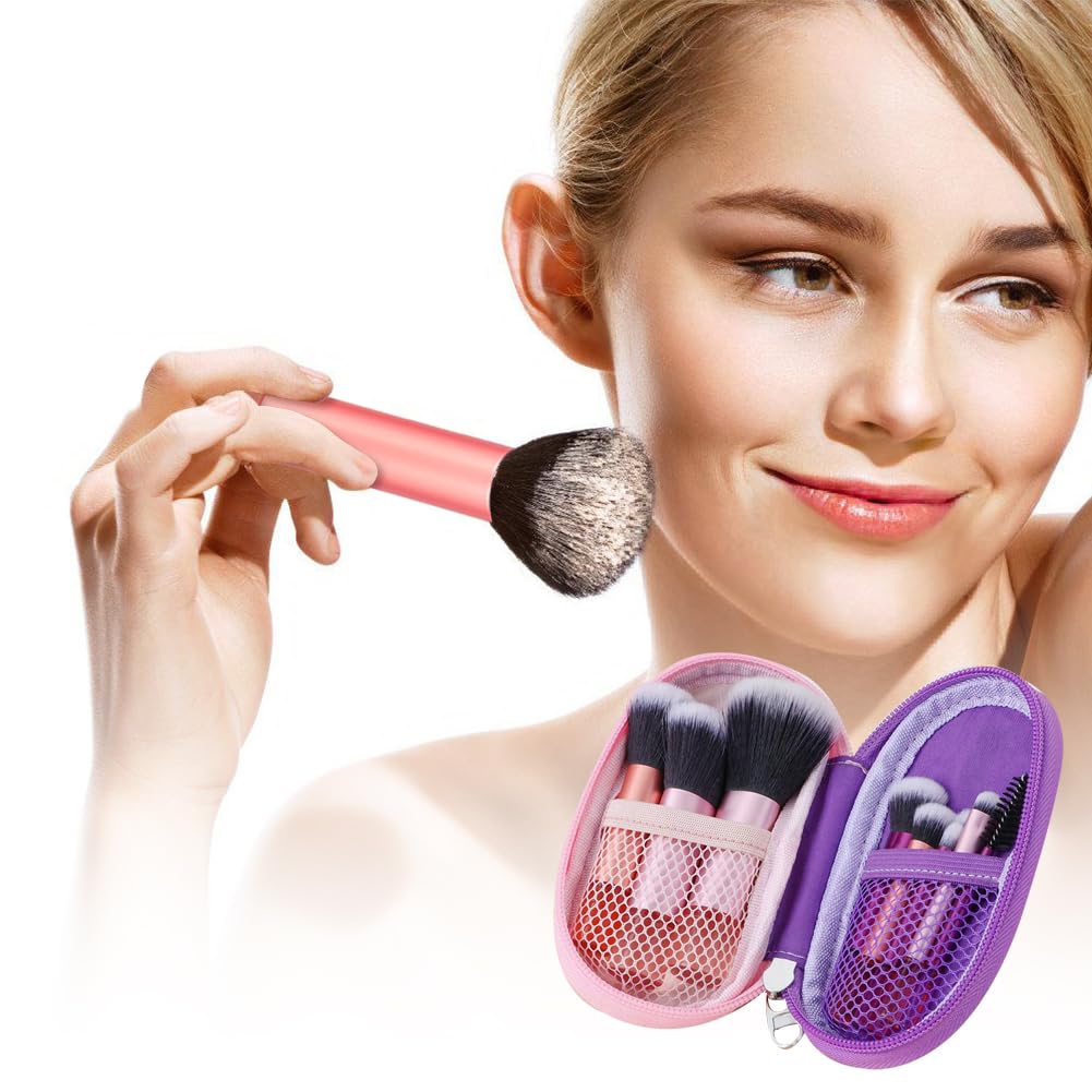 PLUSHCEWT 10 Pcs Makeup Brush Set including 4 Makeup Sponges and Cosmetic Bag Premium Synthetic Brushes for Foundation Powder Blush Eyeshadow Concealer and Highlight Travel and Everyday Use (multicolour) - Image 4