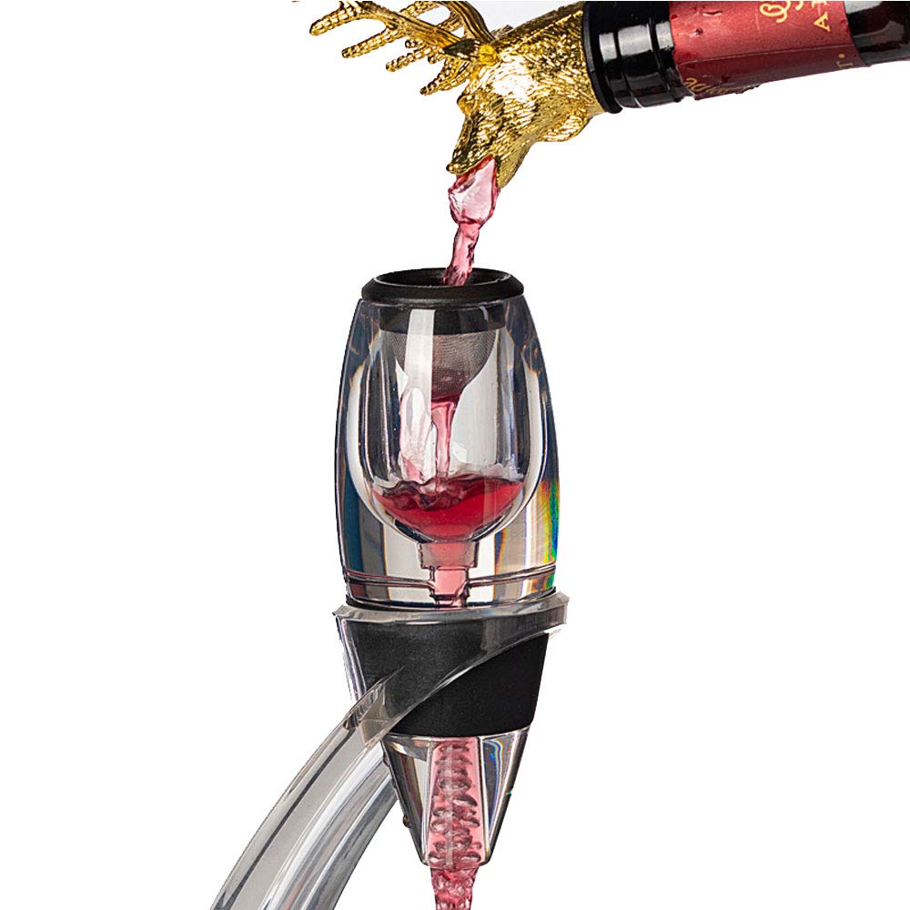Juego de decantador de vino, vertedor portátil con filtro, accesorios de jarra de decantación rápida, utensilios de vino ideales para el hogar o fiesta, fácil de usar y limpiar