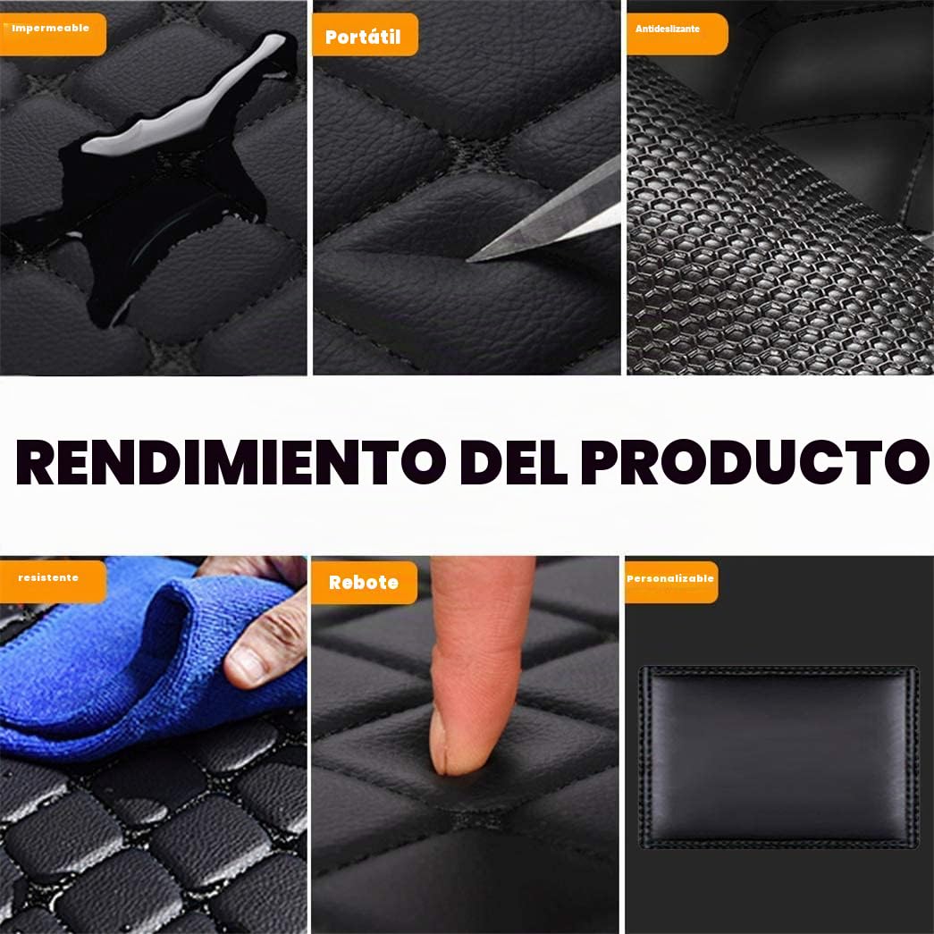 Alfombrillas universales para Coche, Ajuste Individual para la mayoría de Modelos, Piel sintética, Impermeables, Color Rojo, 1 Juego