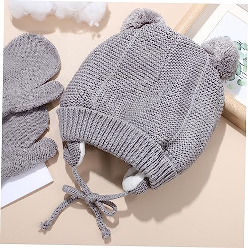 Winter Hat and Mittens Warm Fleece Lined Cap with Gloves for Boys and Beanie with Pompom for Daily Activities and Outdoor Adventures2