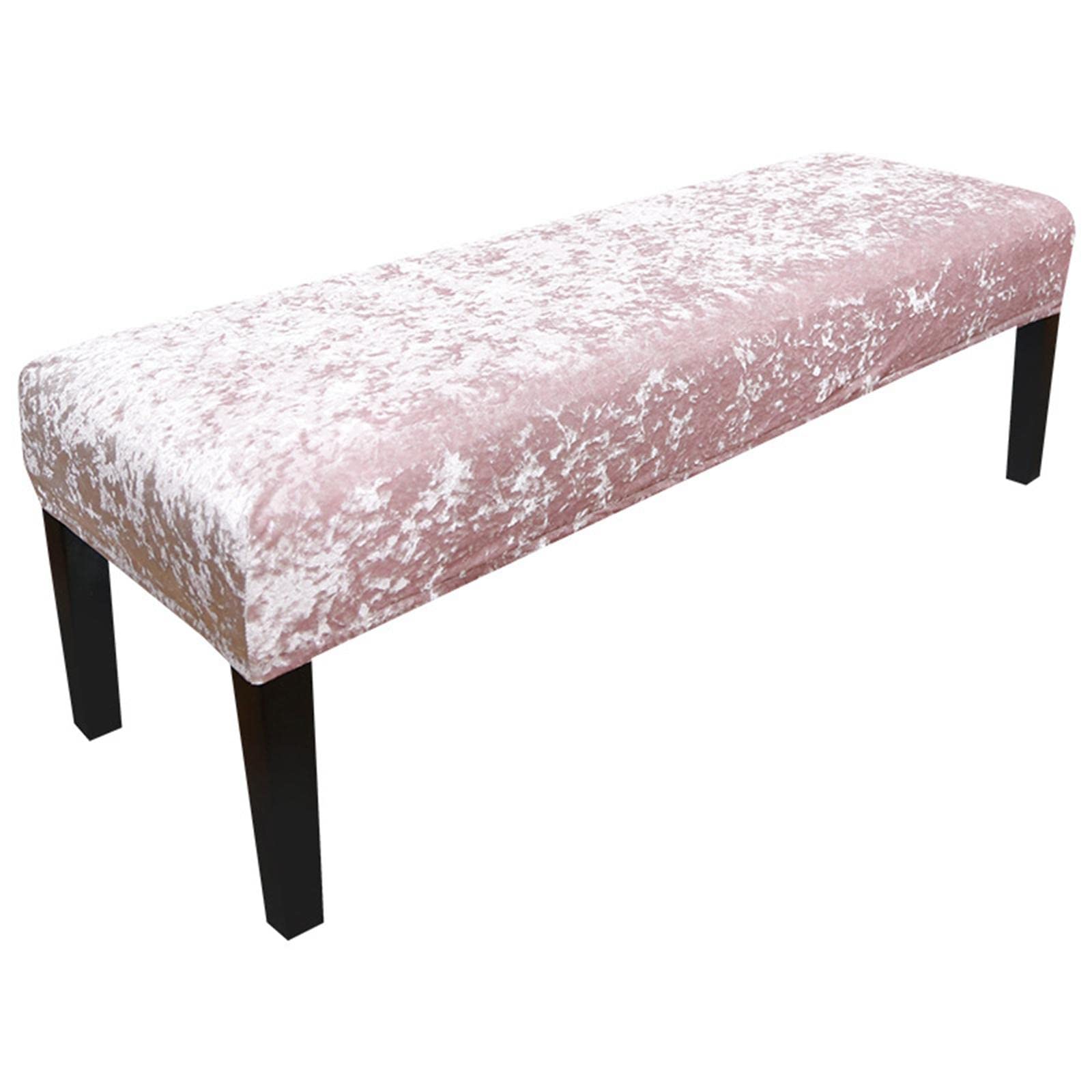 Bench Cover,Bench Seat Furniture,Elastic Covers,Rectangle Sol Covers,Piano Bench Slipcover for Living Room, Bedroom, Pink