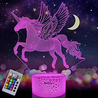 Unicorn Gift for Kids Toys, Unicorn Night Light for Kids, Unicorn 3D Illusion Lamp Gifts, Girls Bedroom Decor Light with 16 Colors Changing and Rremote Control (Unicorn)