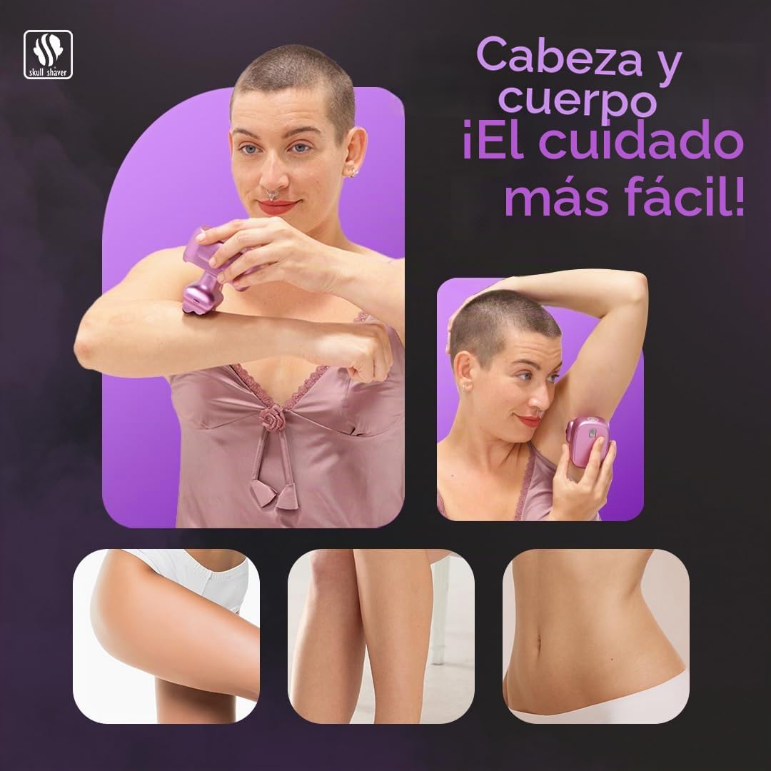 Skull Shaver One Lion Purple PRO Afeitadora para Mujeres - Eliminación de Vello Impecable - Afeitadora Eléctrica con Tecnología de Doble Hoja Escalonada | Eliminación de Vello Impecable, Afeitadora Eléctrica con Tecnología de Doble Hoja Escalonada, Para M