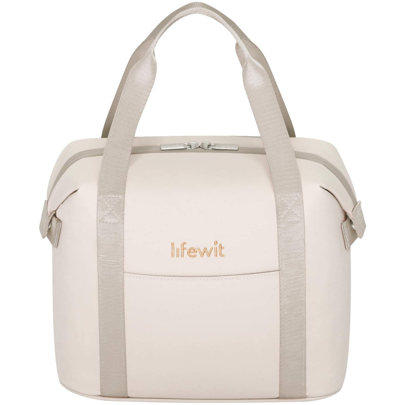 Lifewit Insulated Lunch Bag for Women, Thermal Lunch Box Container Organizer with Zips for Adult Men, Lightweight Waterproof Tote Bag for Work Picnic Travel, Cream, 9L