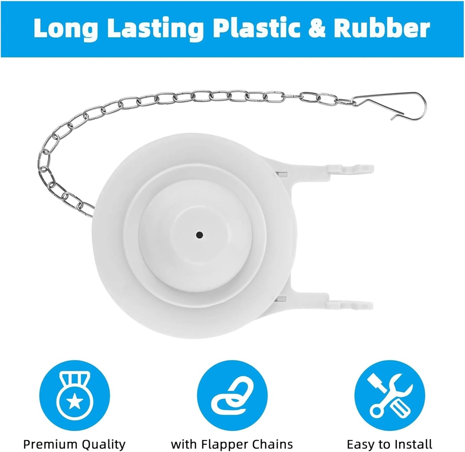 Toilet Flapper Replacement 1 Pcs Universal Toilet Flush Valve, Compatible With Tank Valves (chain Not Included) For Tank Repair