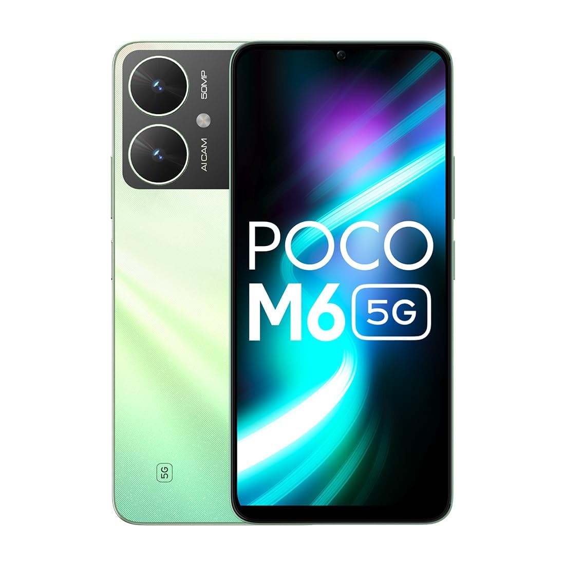 POCO M6 5G (Polaris Green, 4GB RAM, 128GB Storage) | MediaTek Dimensity 6100+ 5G Processor | 5000 mAh Battery + 18W Fast Charging | 50 MP AI ...