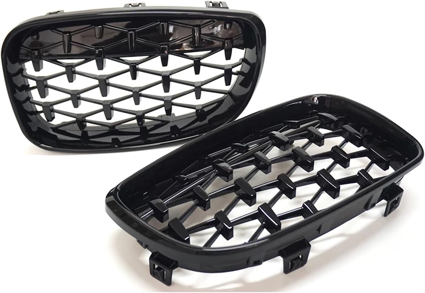 1 Pair Front Bumper Grilles Kidney Replacement Grill Compatible with BMW 1 Series E81 E87 E82 E88 128I 130I 135I Selected 07-11(Black)