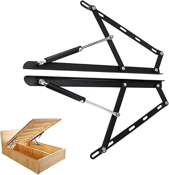 Lid Lifter Bed Risers,Hydraulic Bed lifter2pcs Pneumatic Storage Bed Lift Mechanism, Heavy Duty Gas Spring Bed Storage Lift Hydraulic Rise Bed Mechanism, Folding Bed Lifting Mechanism Gas Sp